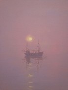 Trawler in Morning Mist